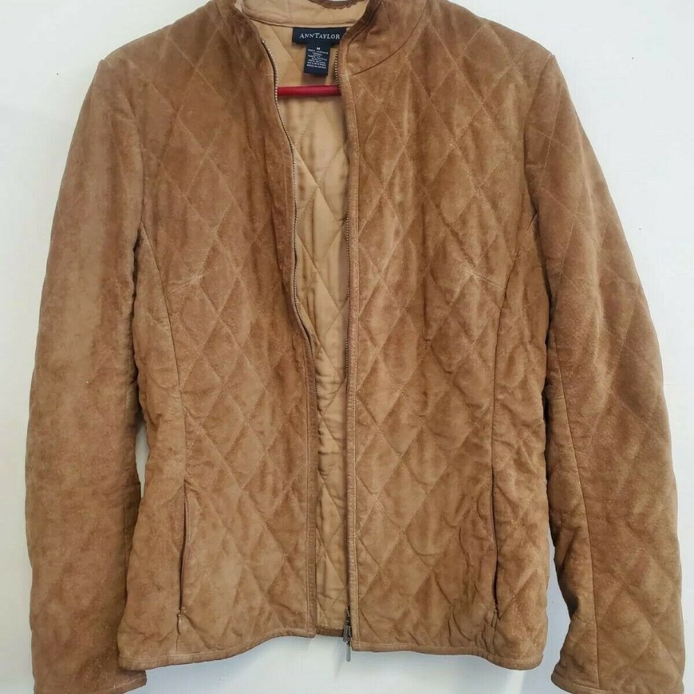 Ann Taylor Medium Suede Tan Jacket Medium